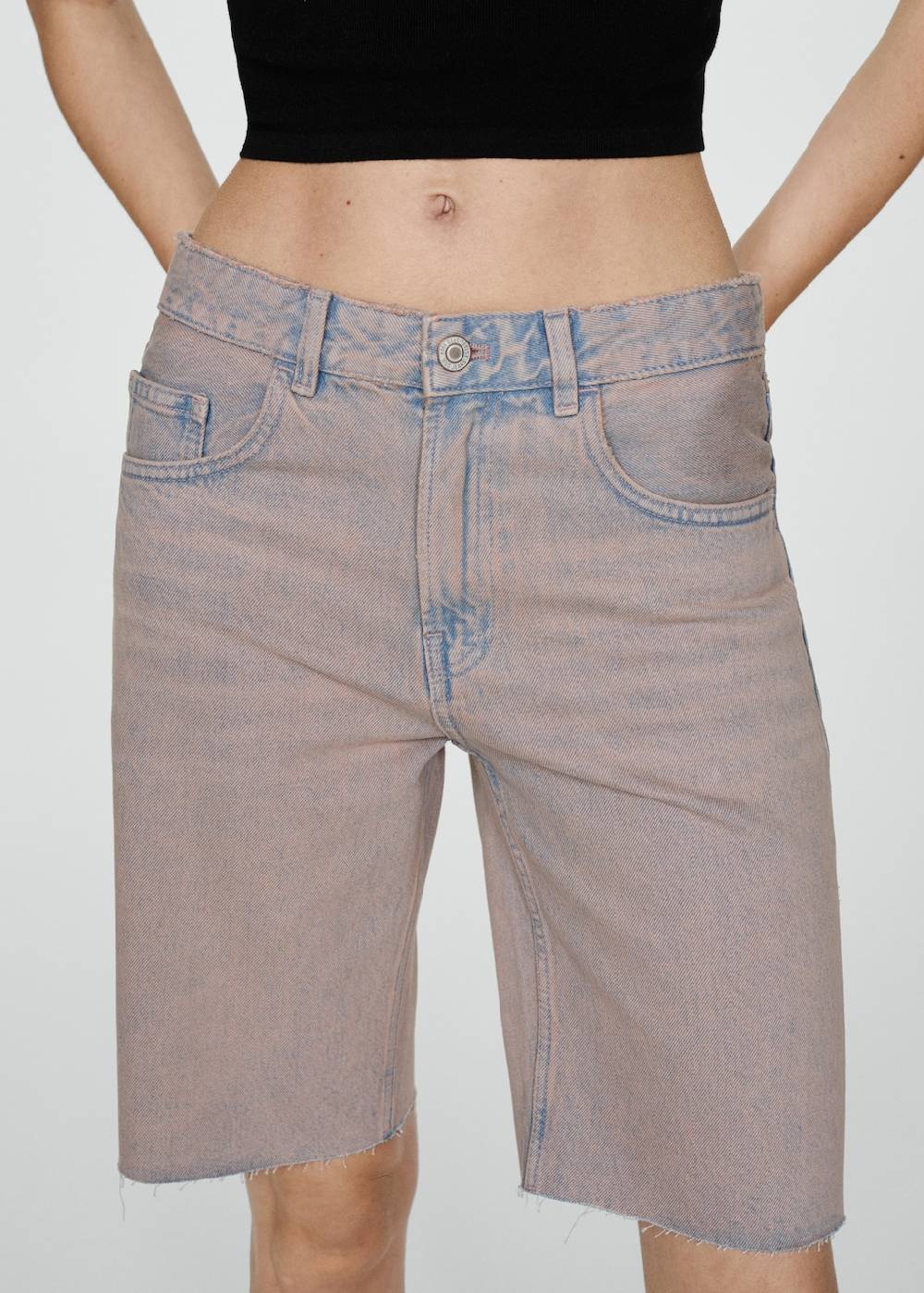 Mango Jeans-Bermudashorts mit Washed-Out-Effekt VIP-Rabatte