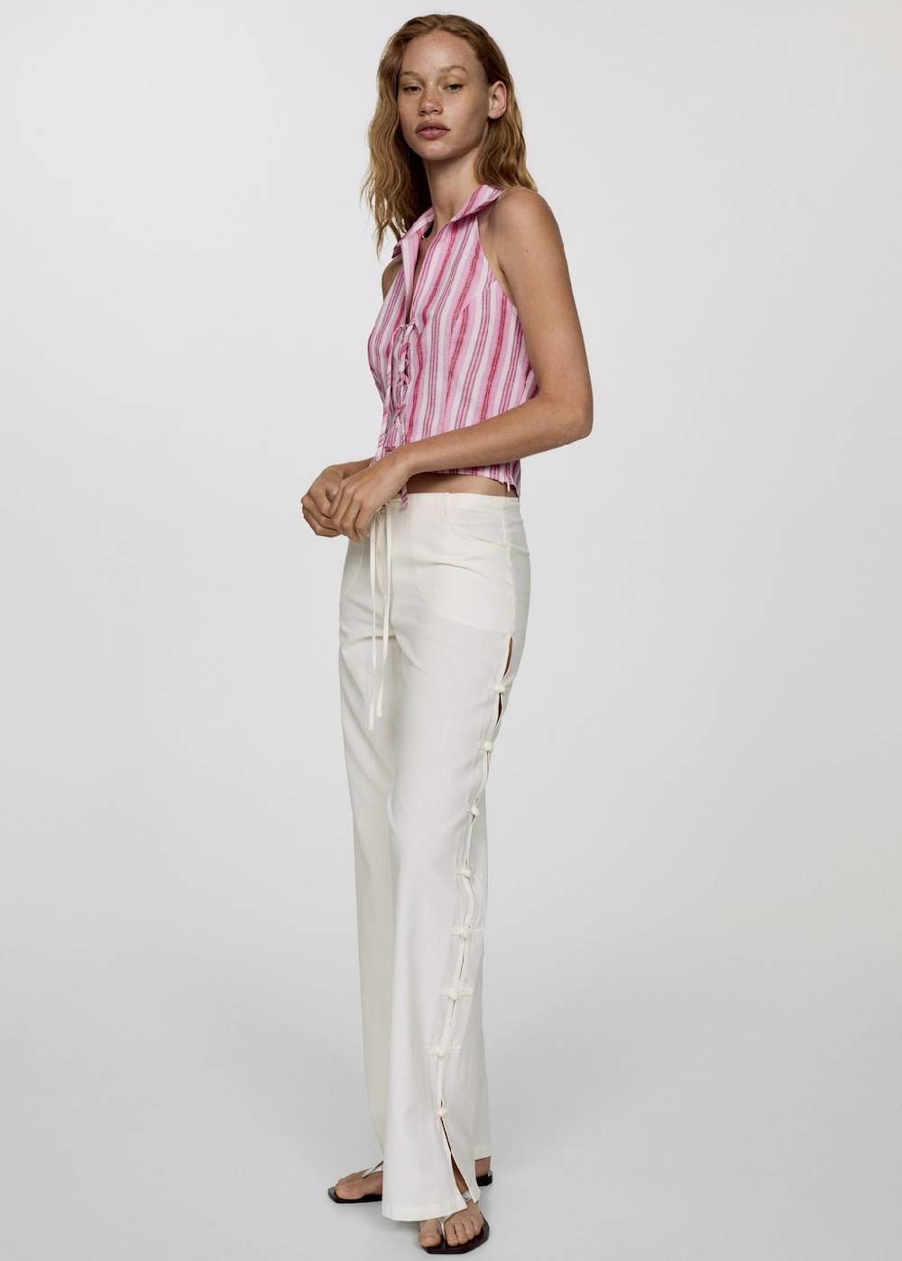 Mango Wideleg-Hose mit Knöpfen Tiefpreis