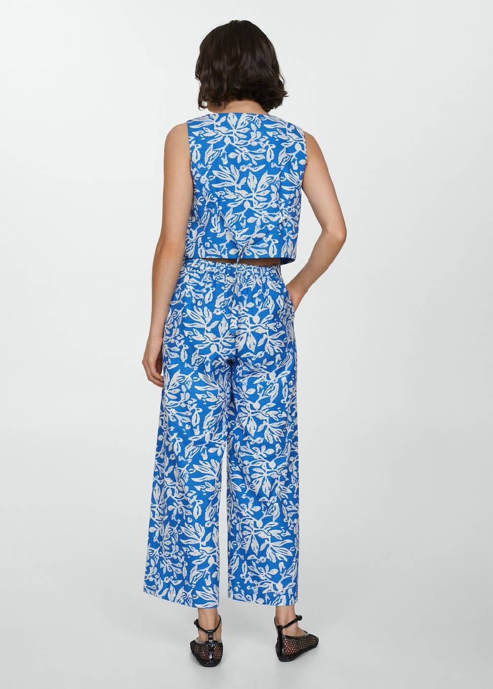 Mango Gemusterte Wideleg-Hose Super Sparpreis