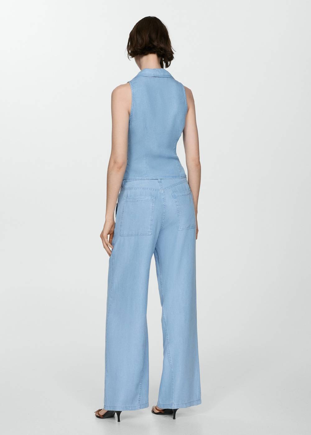 Mango Wideleg-Hose aus Lyocell Letzter Tag