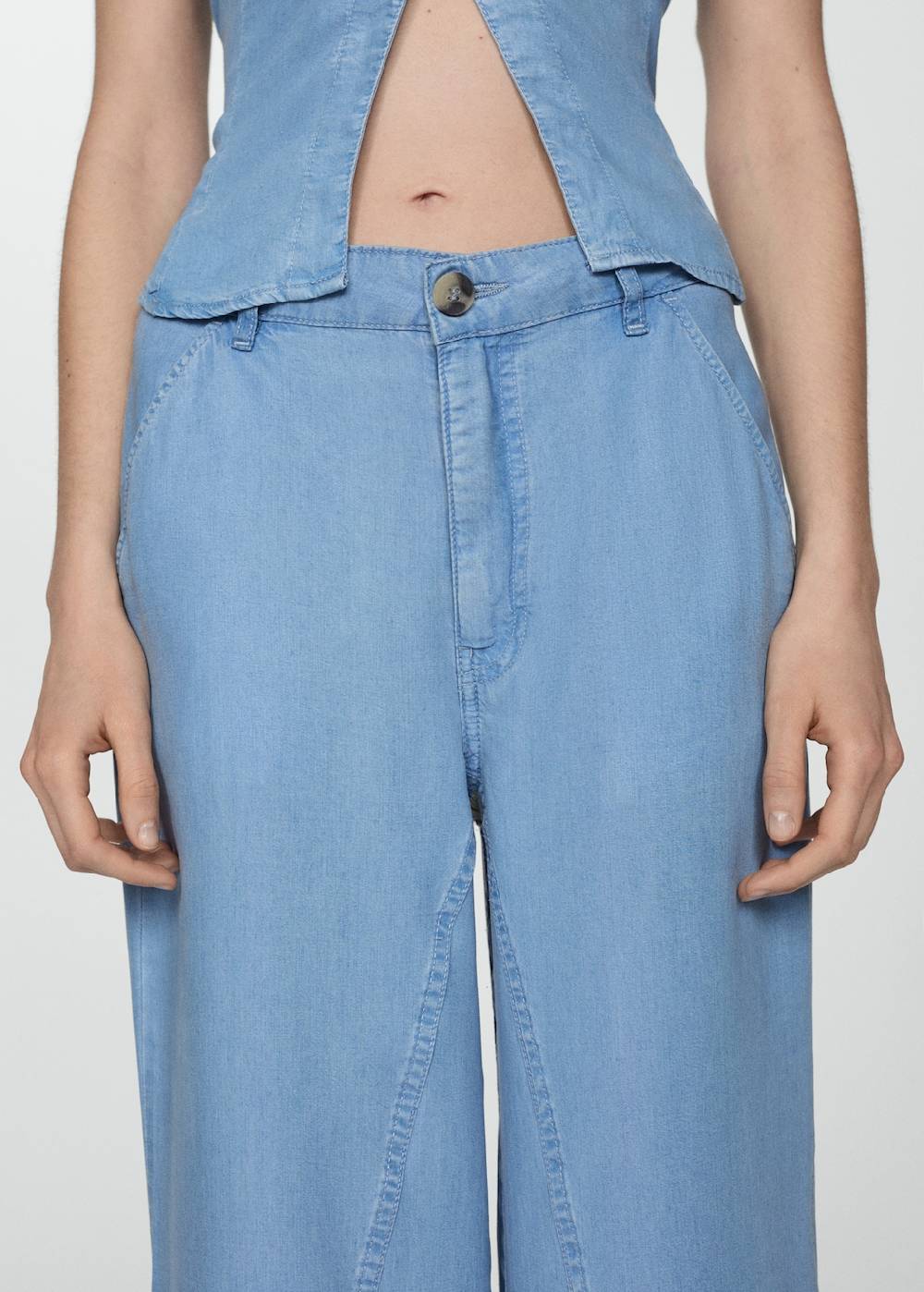 Mango Wideleg-Hose aus Lyocell Letzter Tag