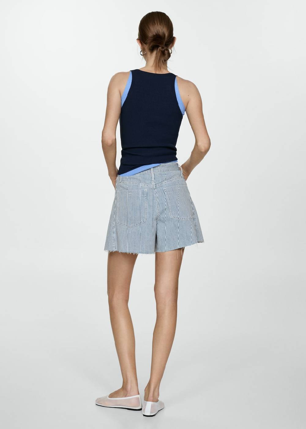 Mango Jeansshorts mit Streifenmuster Begrenzt auf 3 Tage