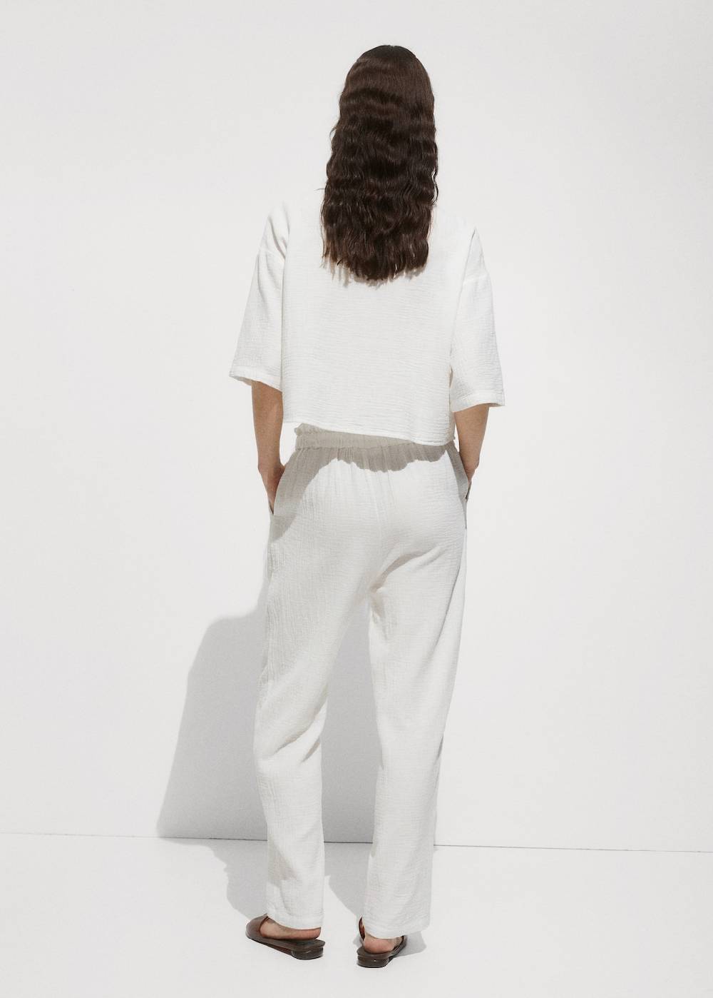 Mango Baumwollhose mit Gummibund Speichern exportieren
