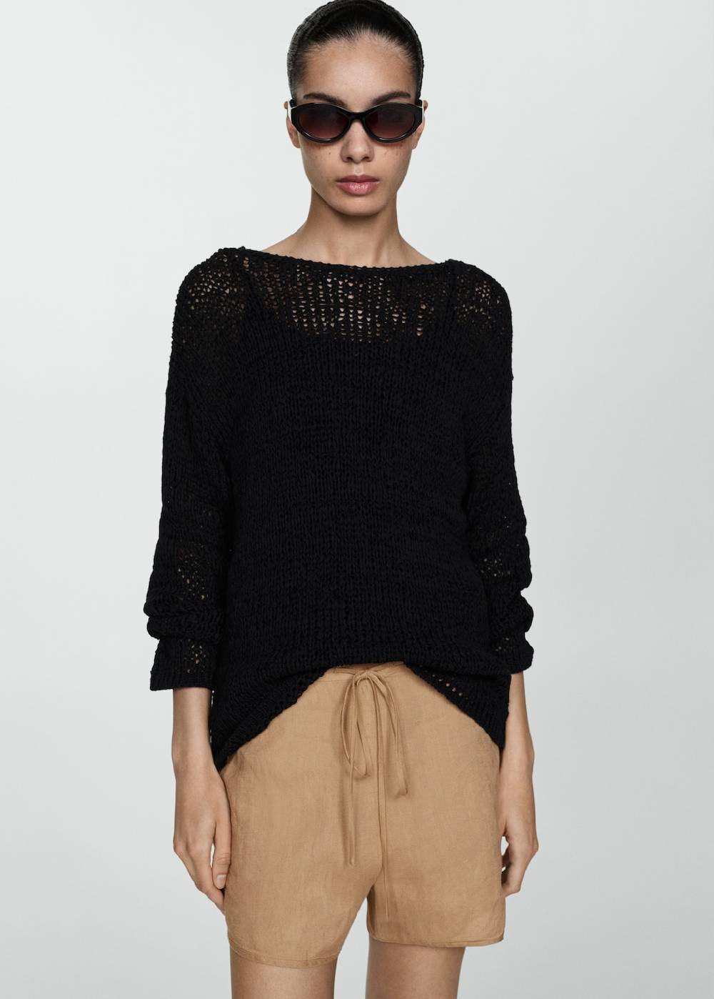 Mango Gerade Shorts aus 100 % Leinen Black Friday Preise