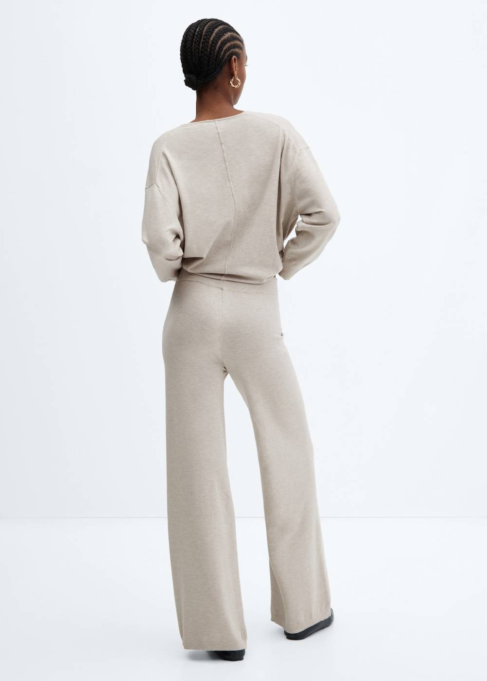 Mango Wideleg-Strickhose Im Verkauf