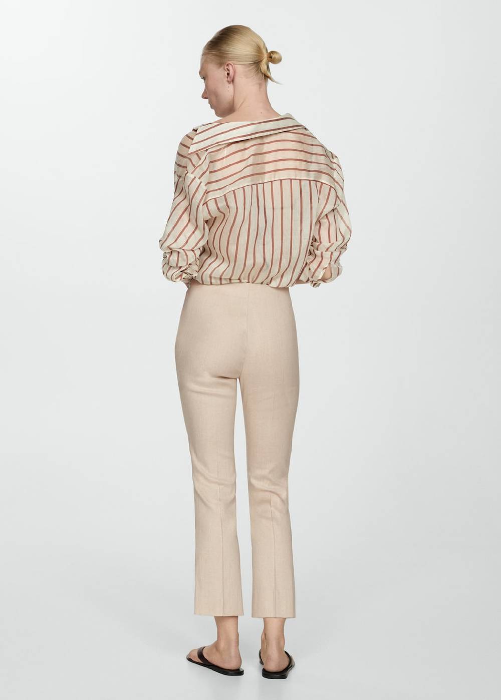 Mango Flared-Hose aus Leinen Auslauf