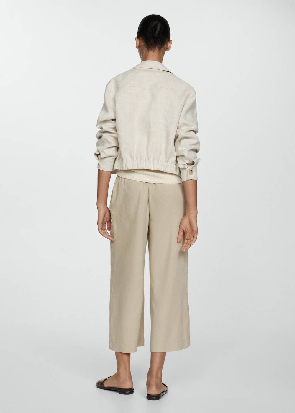 Mango Wideleg-Leinenhose Angebote