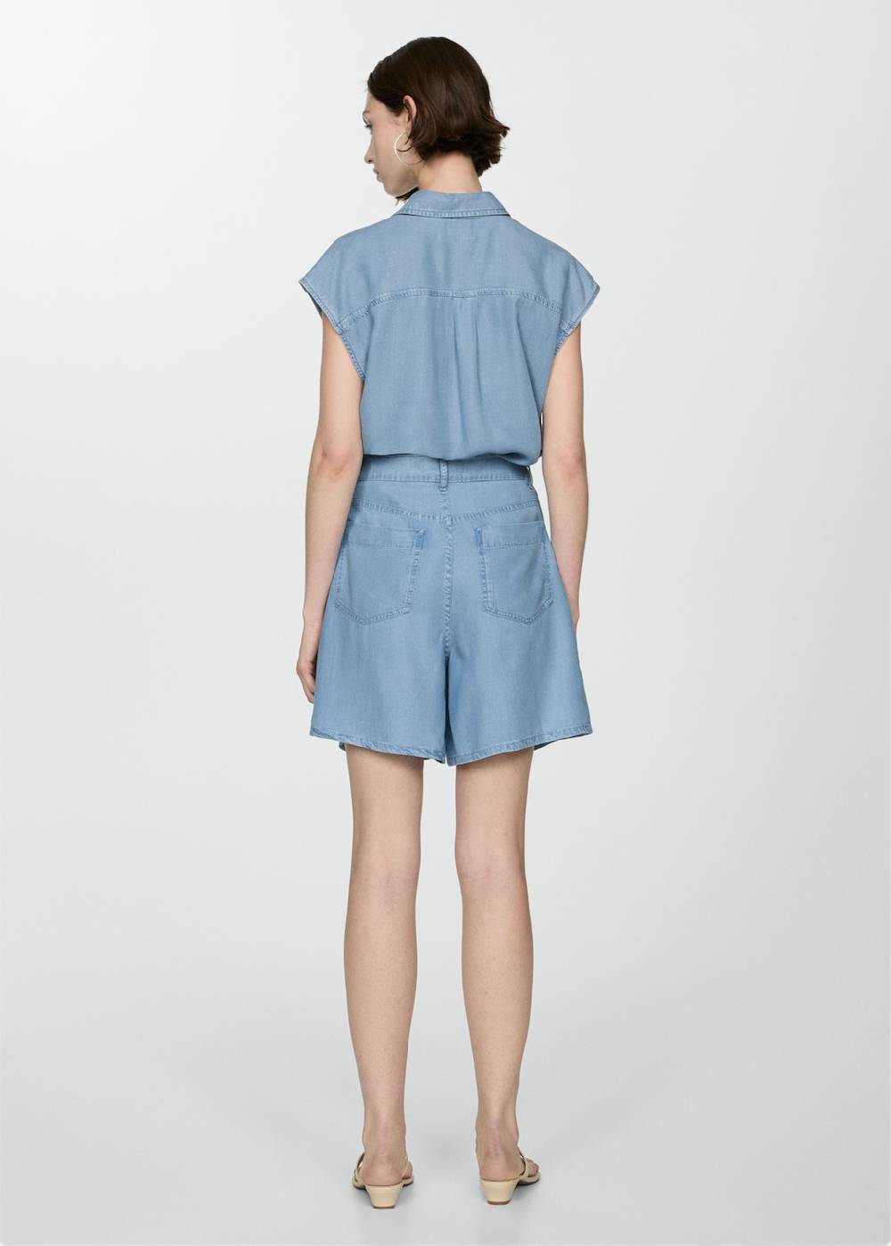 Mango Bermudashorts aus Lyocell mit Bundfalten Schlussverkauf