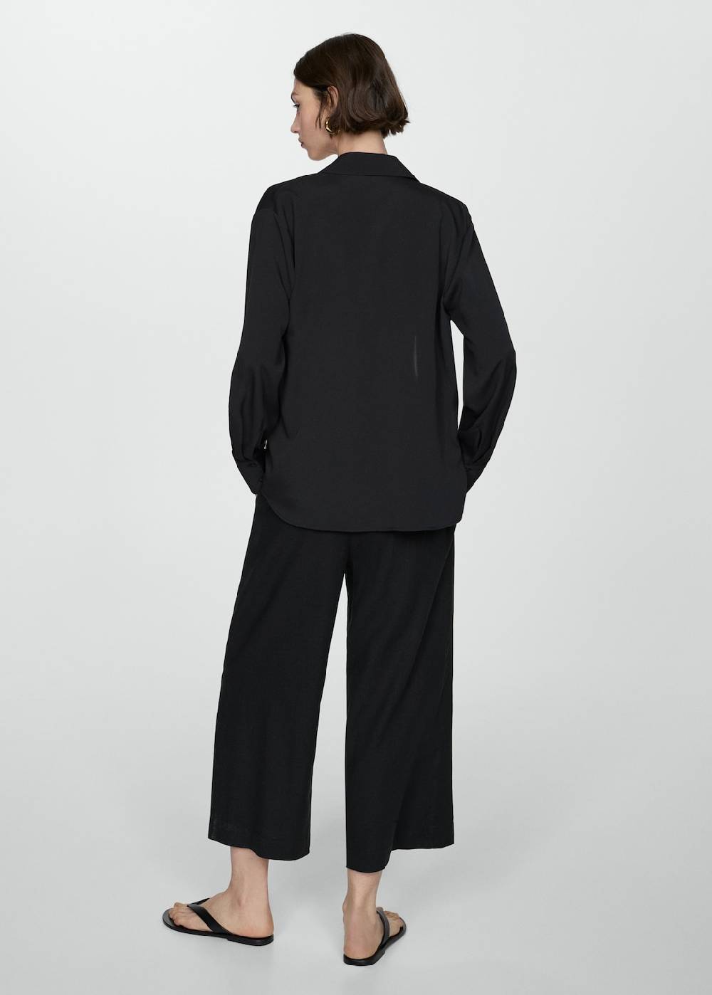 Mango Wideleg-Leinenhose Blitzverkäufe