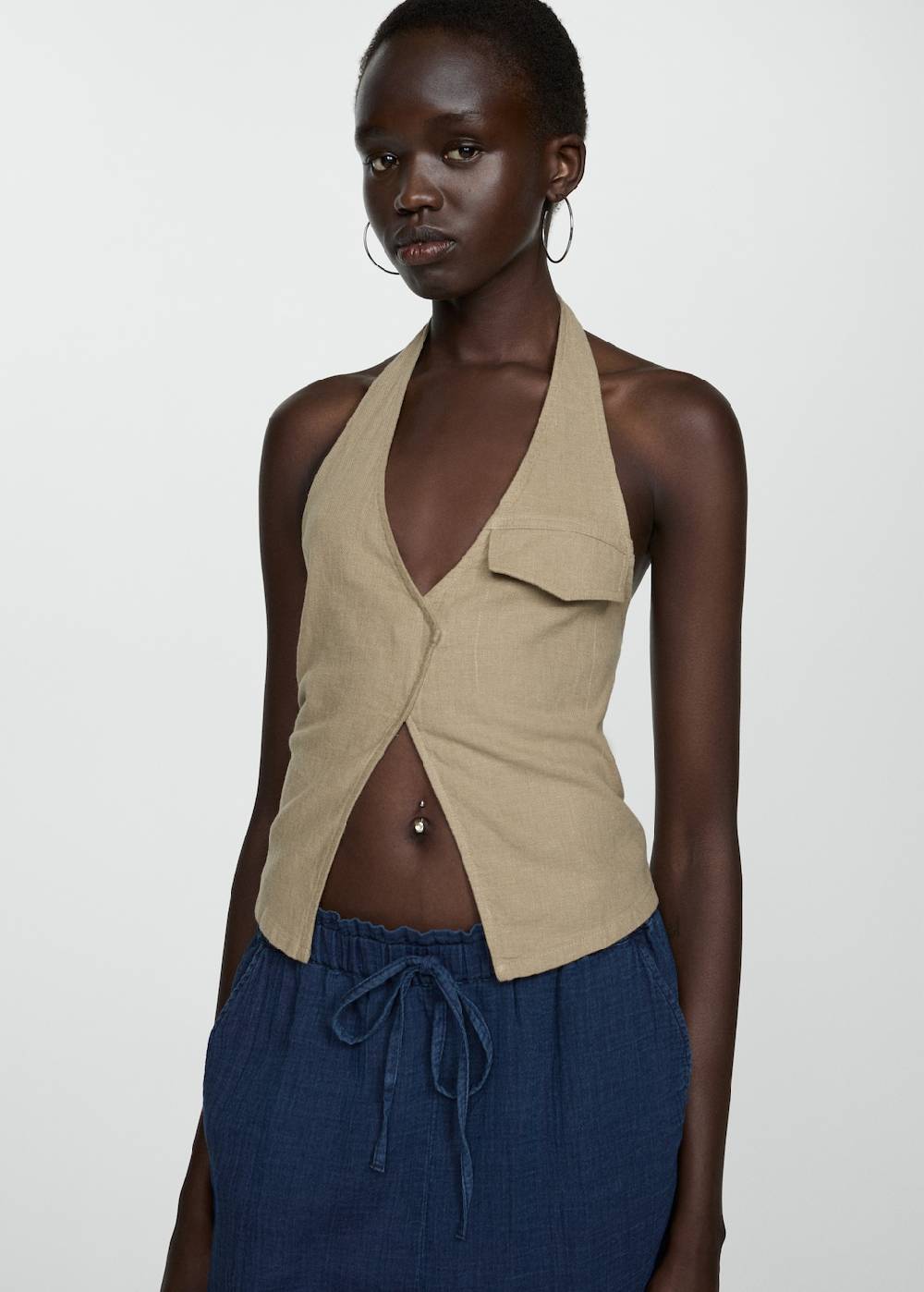 Mango Baumwollhose mit Gummibund Limitierter Zeitrabatt