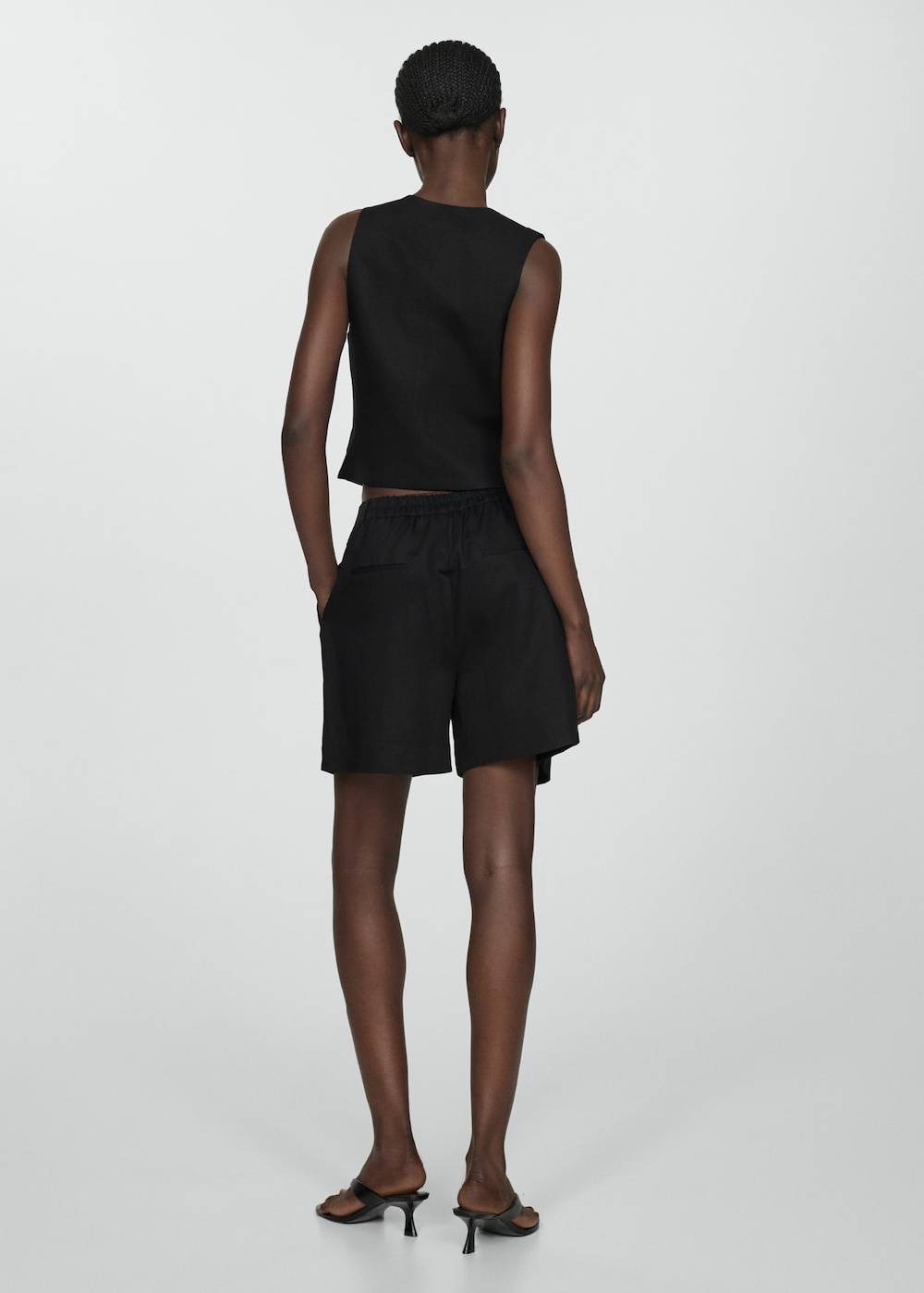 Mango Leinen-Bermudashorts mit Bundfalten Online Shopping