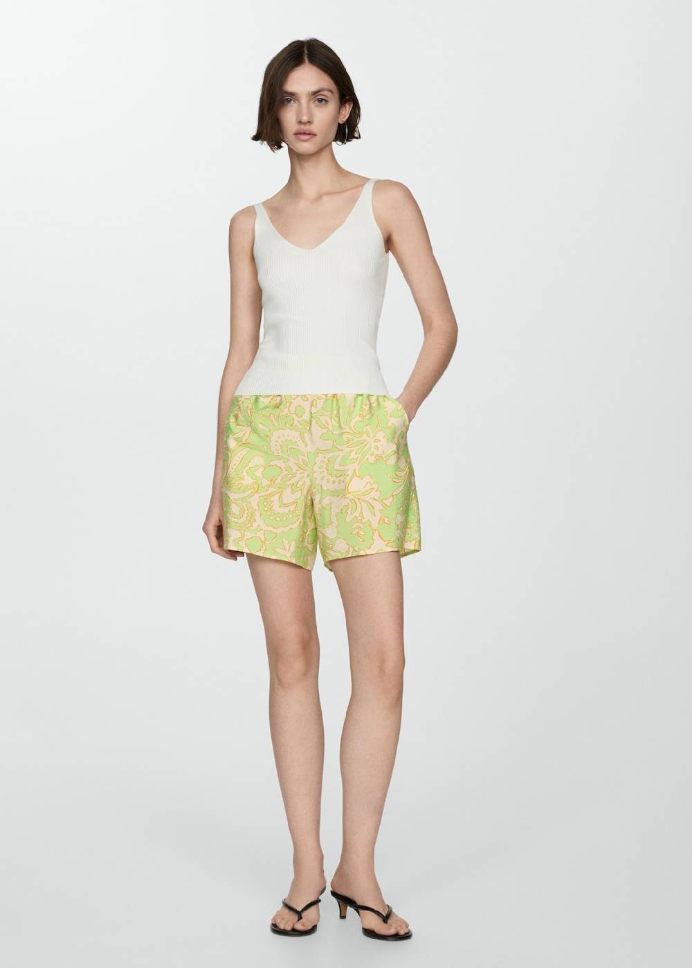 Mango Fließende Print-Shorts Online Outlet