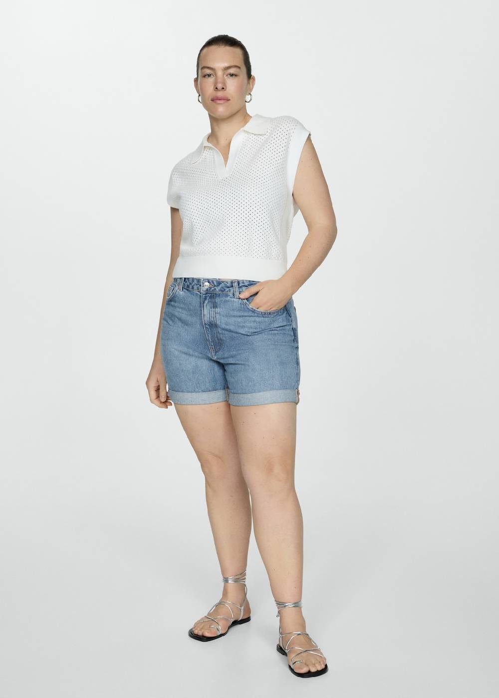 Mango Mom Fit-Jeans-Shorts Zeitlich begrenztes Angebot