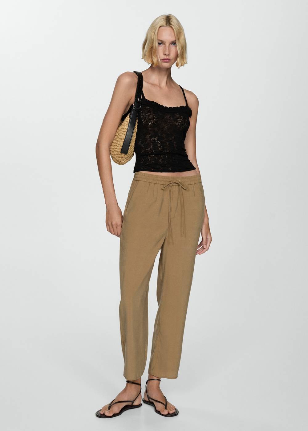 Mango Gerade Hose aus Modal Große Rabatte