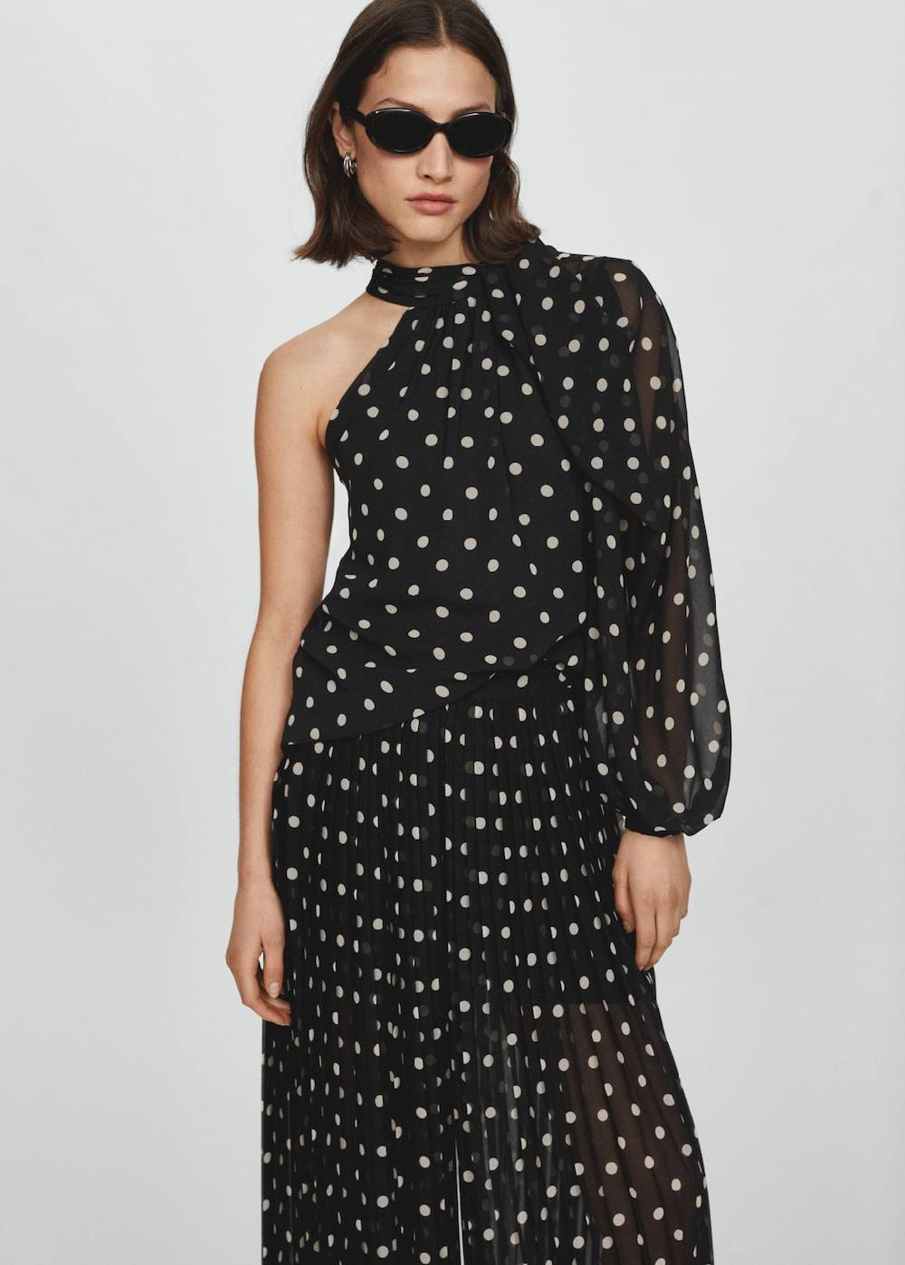 Mango Plissierte Hose mit Polka Dots Super Sparpreis