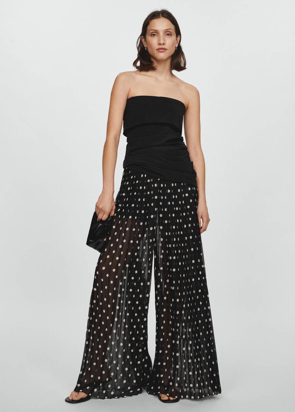 Mango Plissierte Hose mit Polka Dots Super Sparpreis