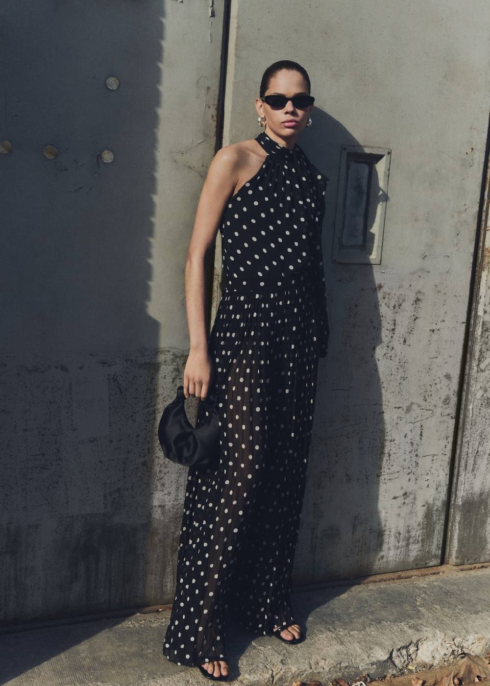 Mango Plissierte Hose mit Polka Dots Super Sparpreis