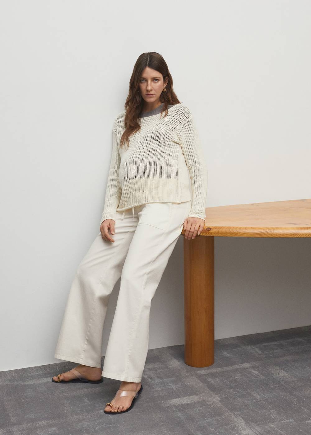 Mango Baumwollhose mit verstellbarer Kordel Letzter Tag