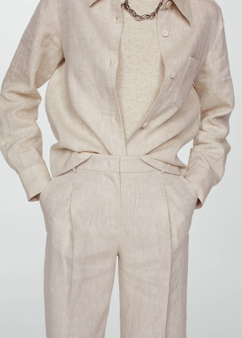 Mango Gerade Leinenhose Bis zu 60% Rabatt