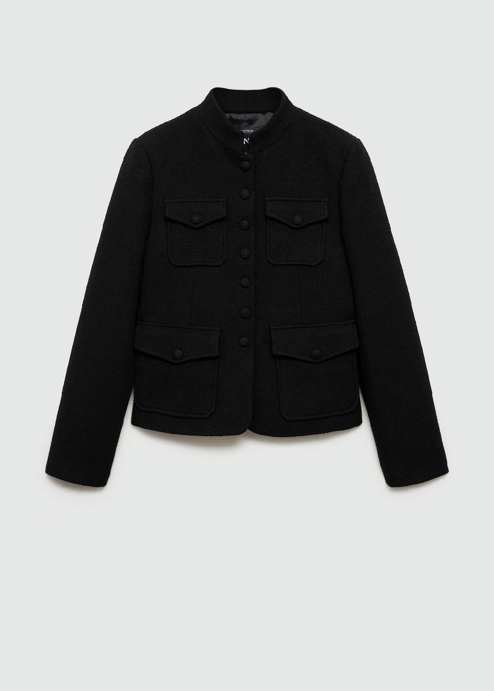 Mango Tweed-Jacke mit Taschen Sonderangebot der Fabrik