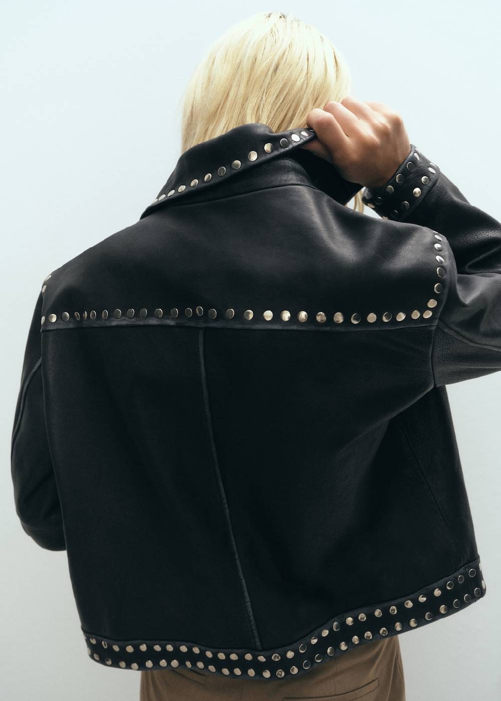Mango Lederjacke mit Nieten Clearance-Verkauf