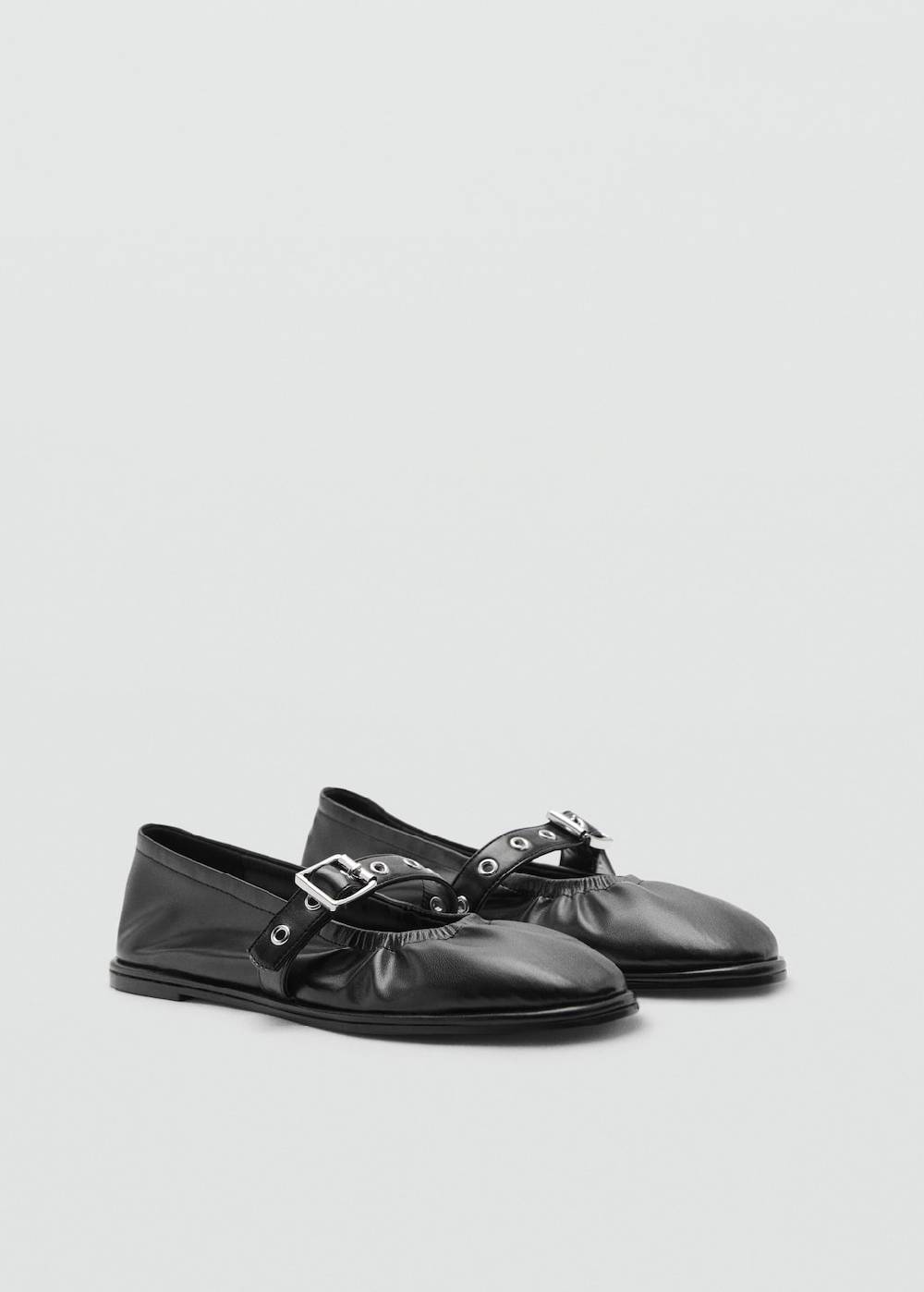 Mango Ballerinas mit runder Spitze und Schnalle zollfrei