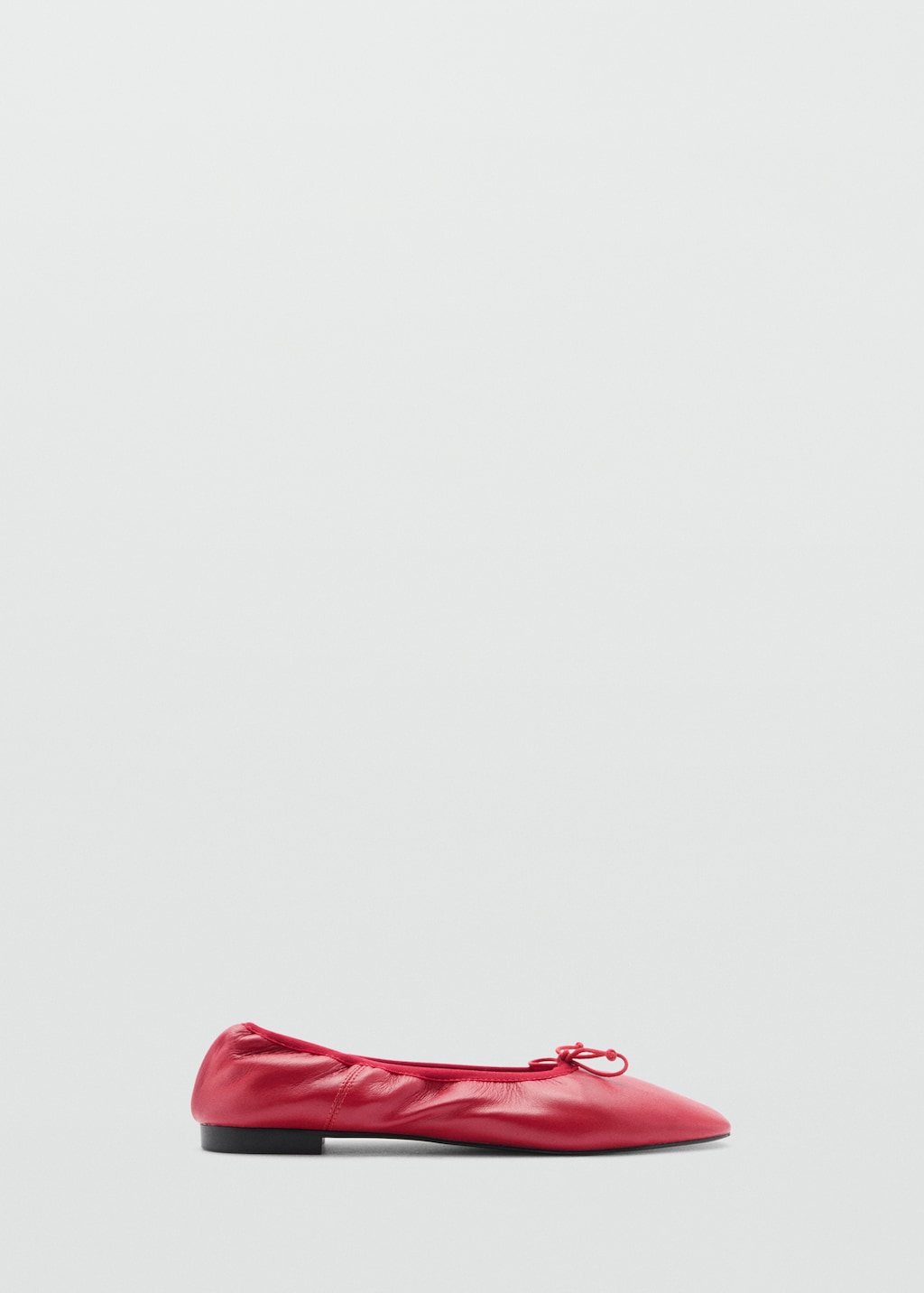 Mango Leder-Ballerinas mit Schleife im Angebot