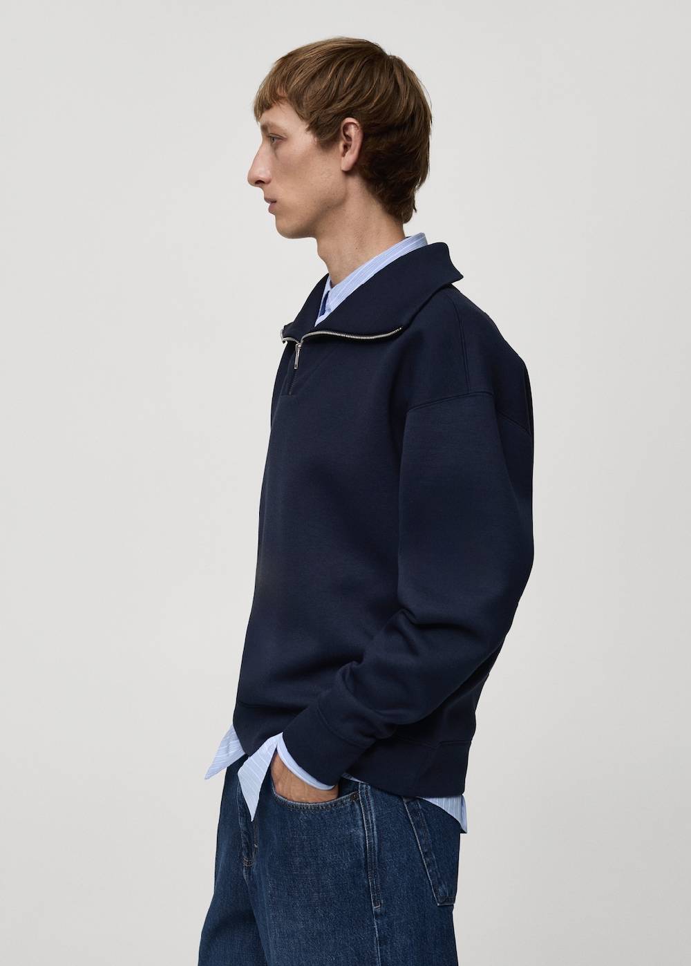 Mango Baumwoll-Sweatshirt mit Zip-Kragen Limitierter Zeitrabatt