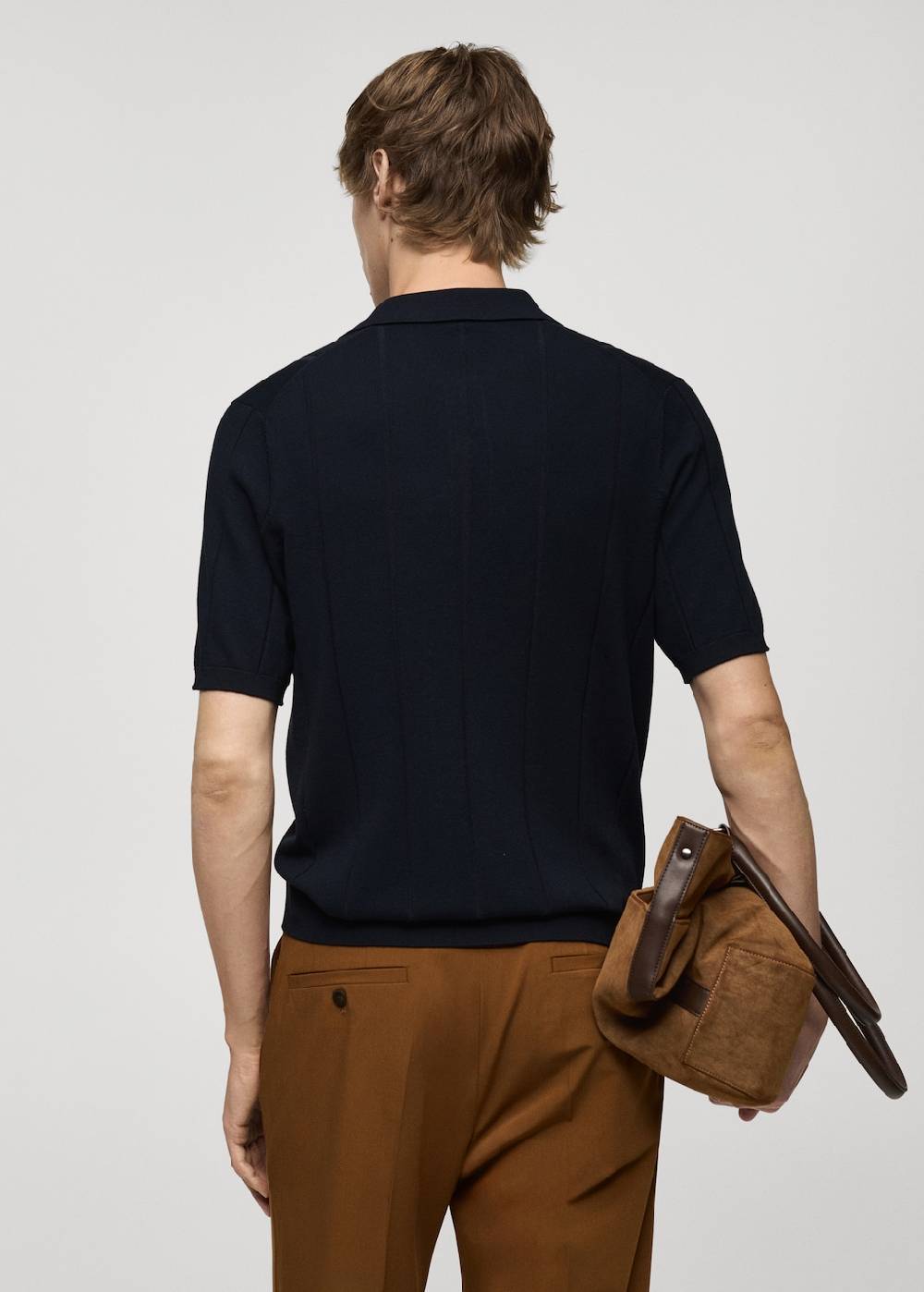 Mango Feinstrick-Poloshirt mit Rippmuster Weihnachtsangebot