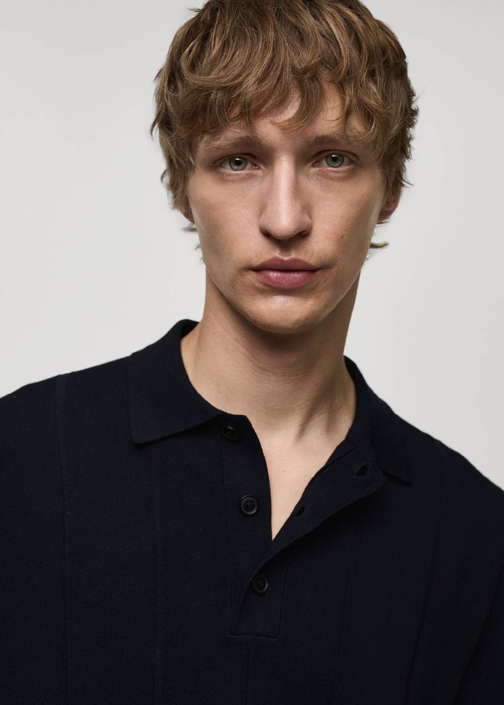 Mango Feinstrick-Poloshirt mit Rippmuster Weihnachtsangebot