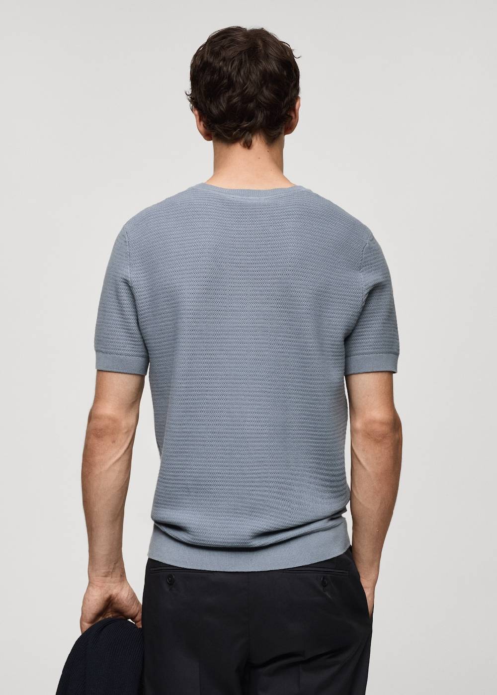 Mango Strick-T-Shirt aus Tencel mit Zopfmuster Lagerräumung