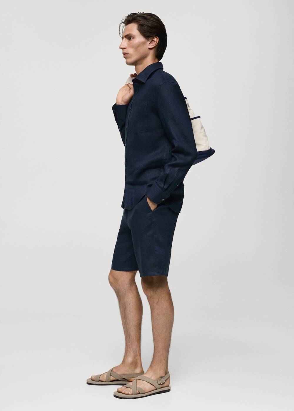 Mango Slim-Fit-Bermudashorts aus 100 % Leinen Große Rabatte