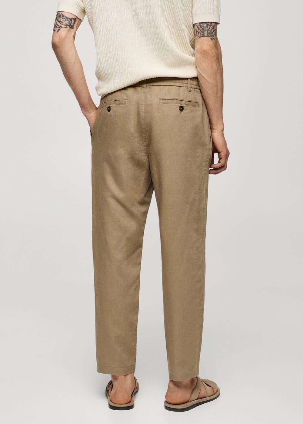 Mango Slim Fit-Leinenhose mit Kordel Neuheiten