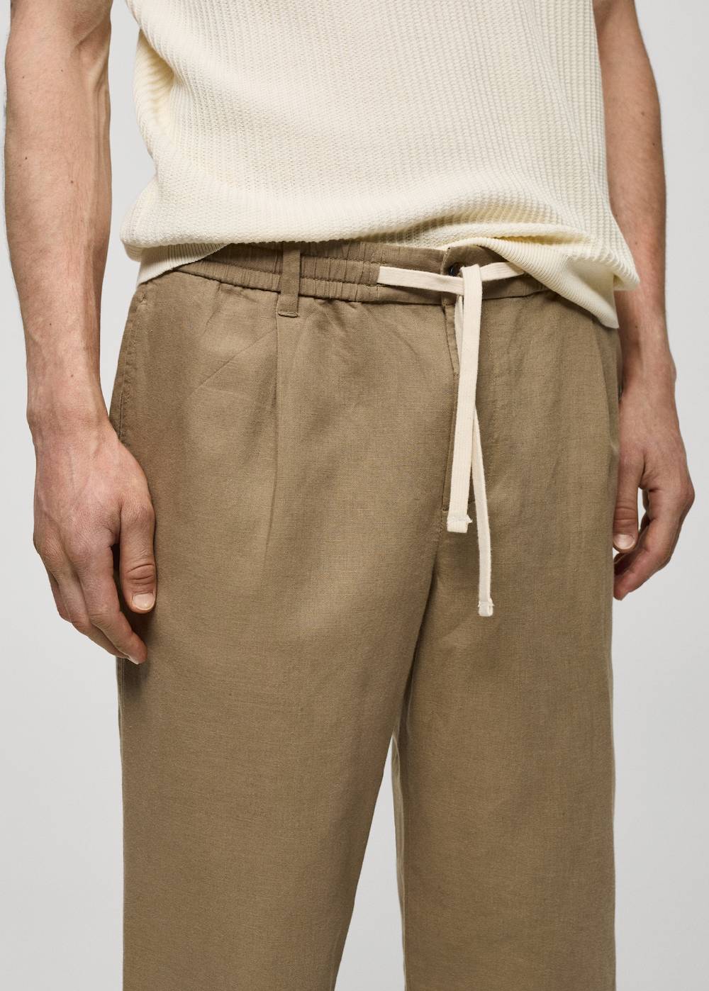 Mango Slim Fit-Leinenhose mit Kordel Neuheiten