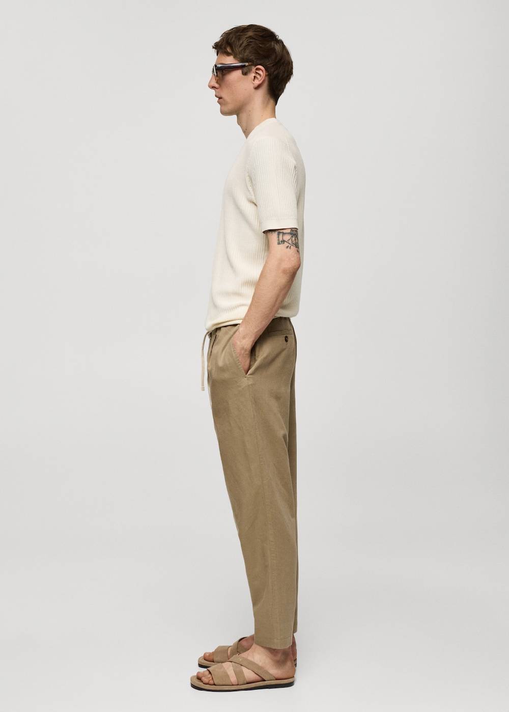 Mango Slim Fit-Leinenhose mit Kordel Neuheiten