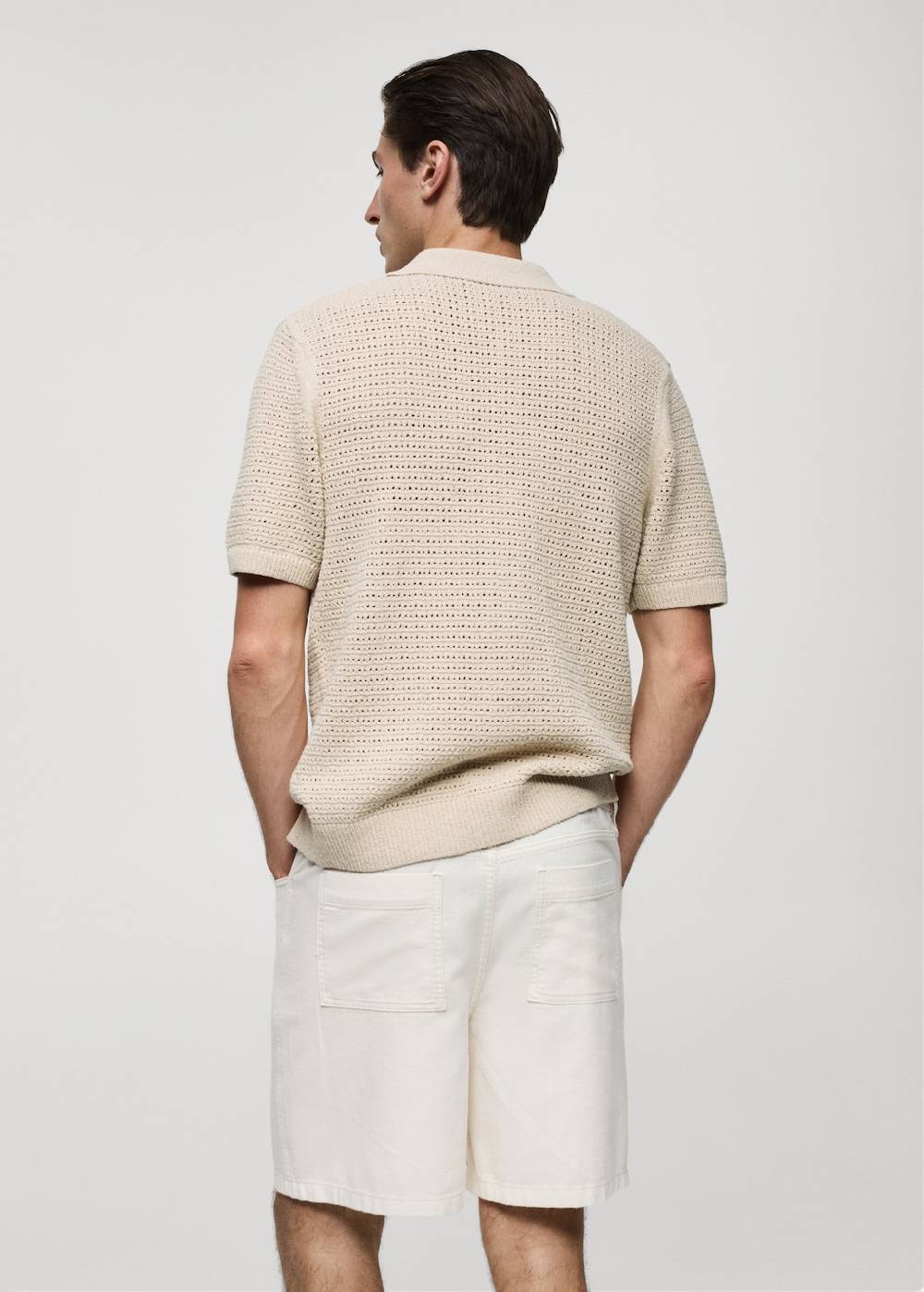 Mango Geknöpftes Strick-Poloshirt mit Lochmuster Saisonale Angebote
