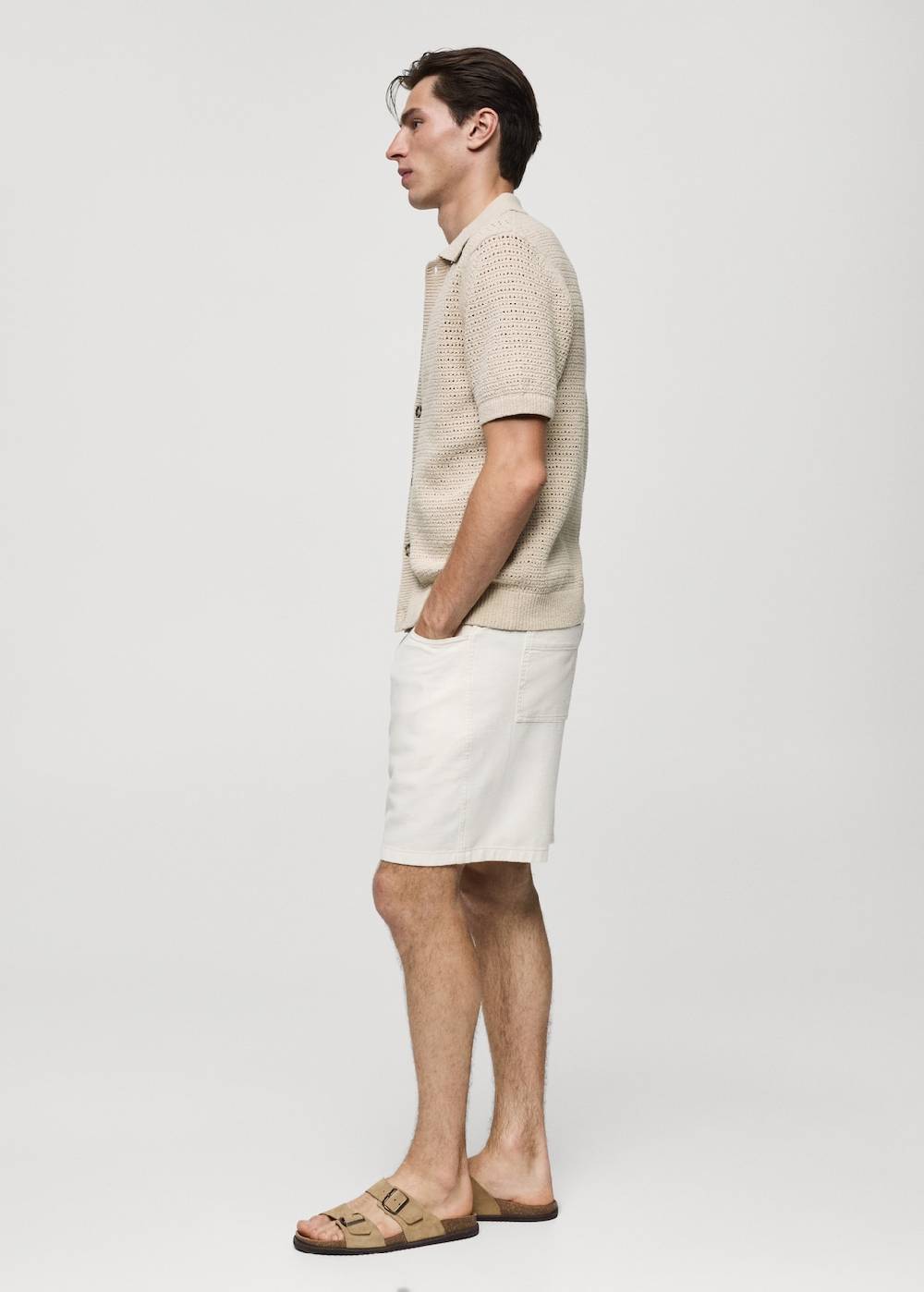 Mango Geknöpftes Strick-Poloshirt mit Lochmuster Saisonale Angebote