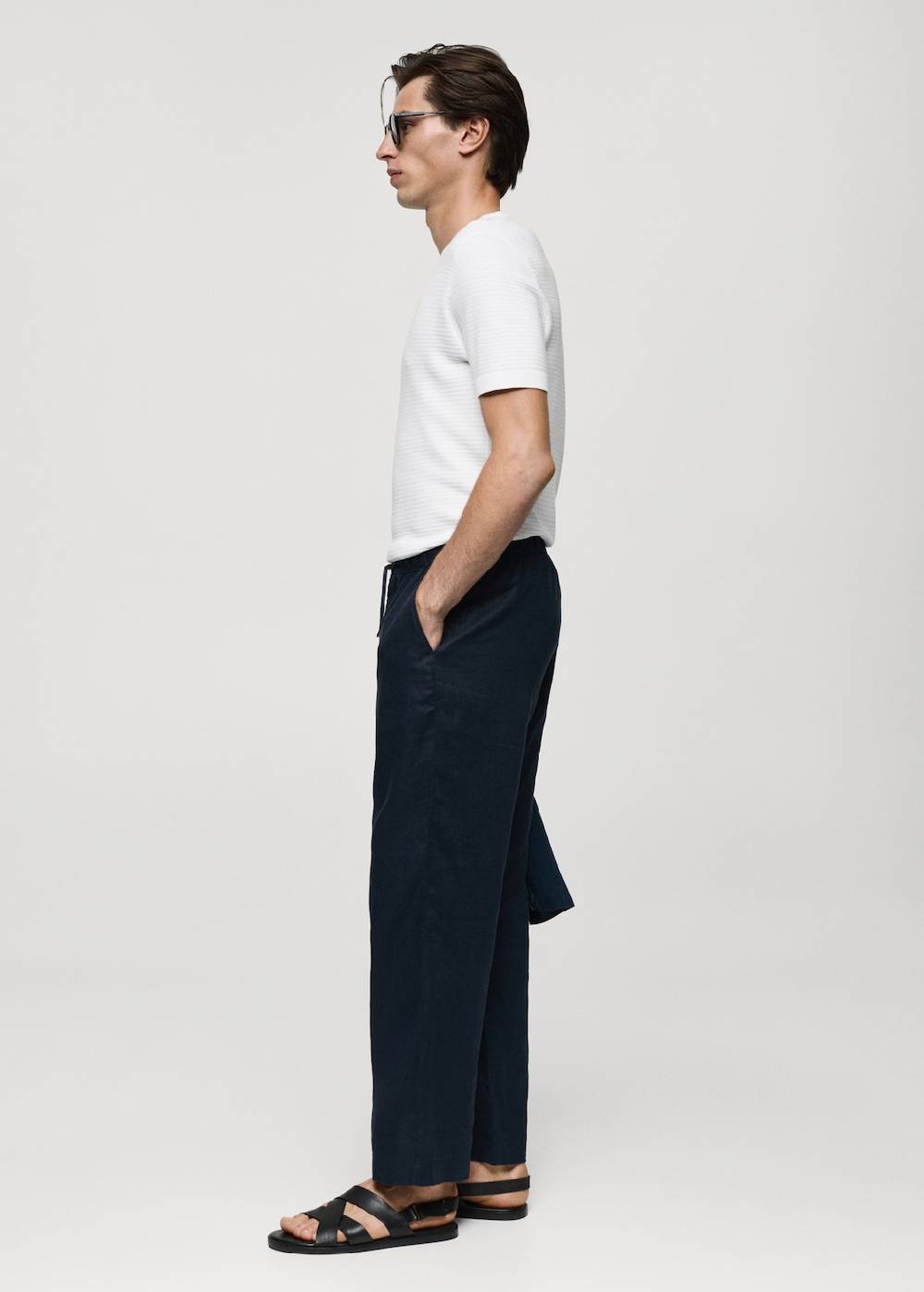 Mango Strick-T-Shirt aus Tencel mit Zopfmuster VIP-Rabatte