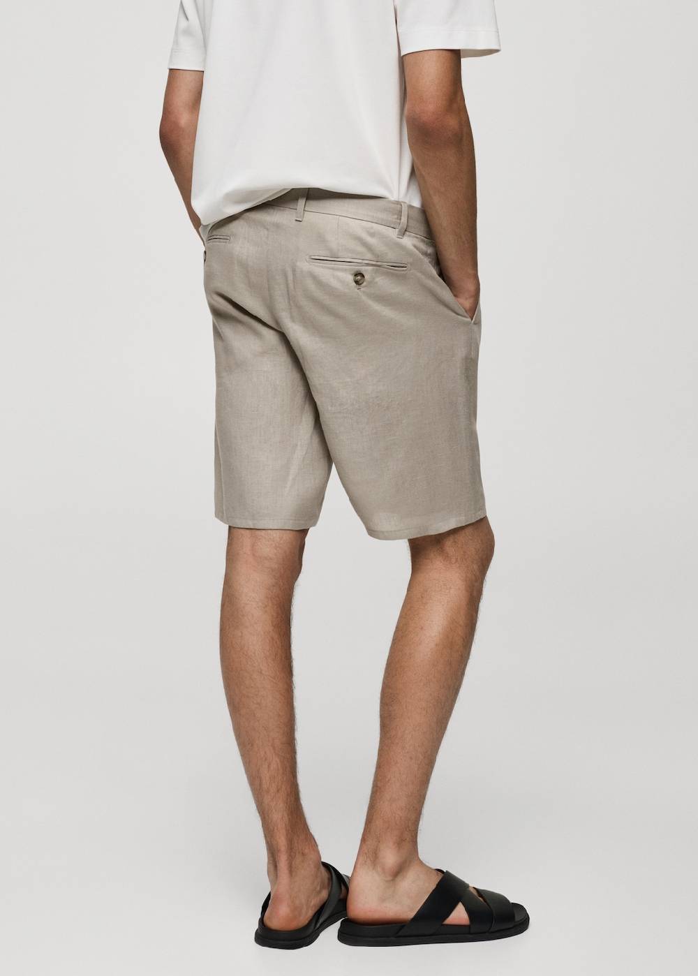 Mango Slim-Fit-Bermudashorts aus 100 % Leinen Tiefpreis