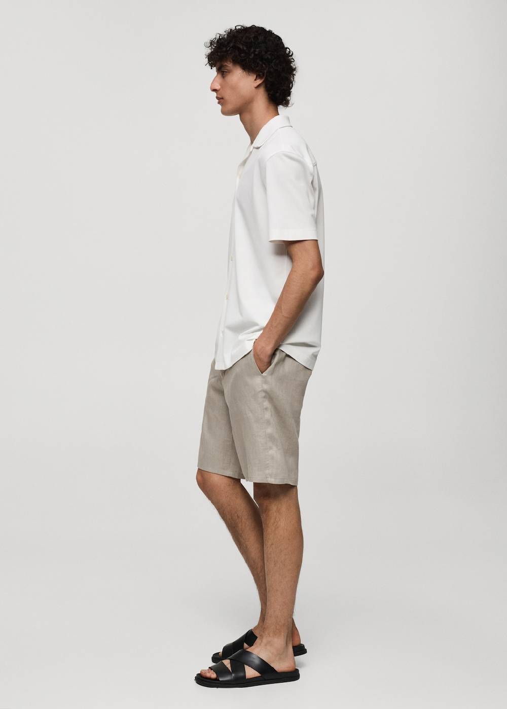 Mango Slim-Fit-Bermudashorts aus 100 % Leinen Tiefpreis