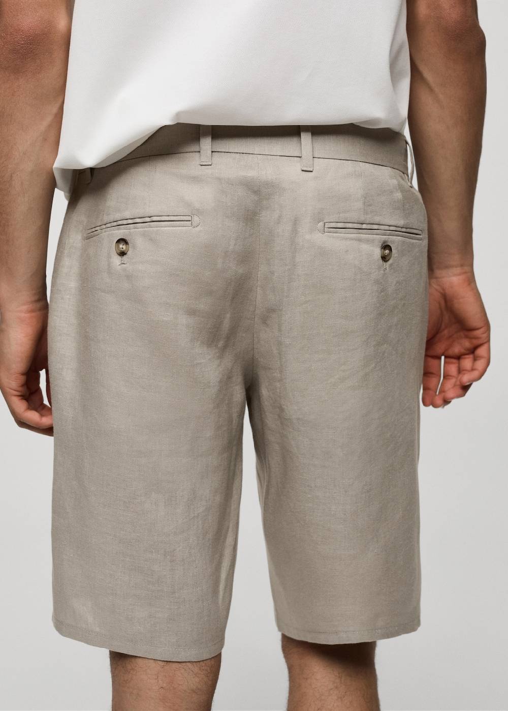 Mango Slim-Fit-Bermudashorts aus 100 % Leinen Tiefpreis