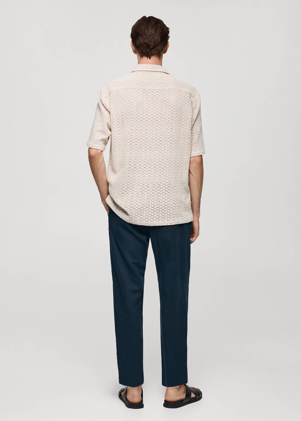 Mango Slim Fit-Leinenhose mit Kordel Super Sparpreis