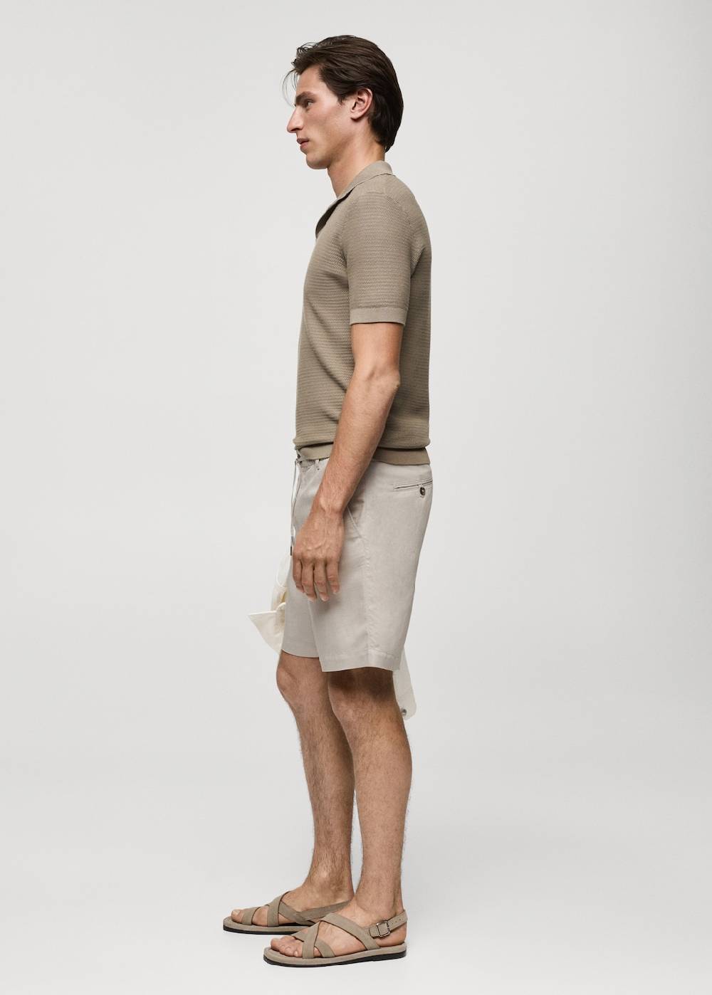 Mango Leinen-Bermudashorts aus Tencel mit Kordelzug Letzte 2 Tage
