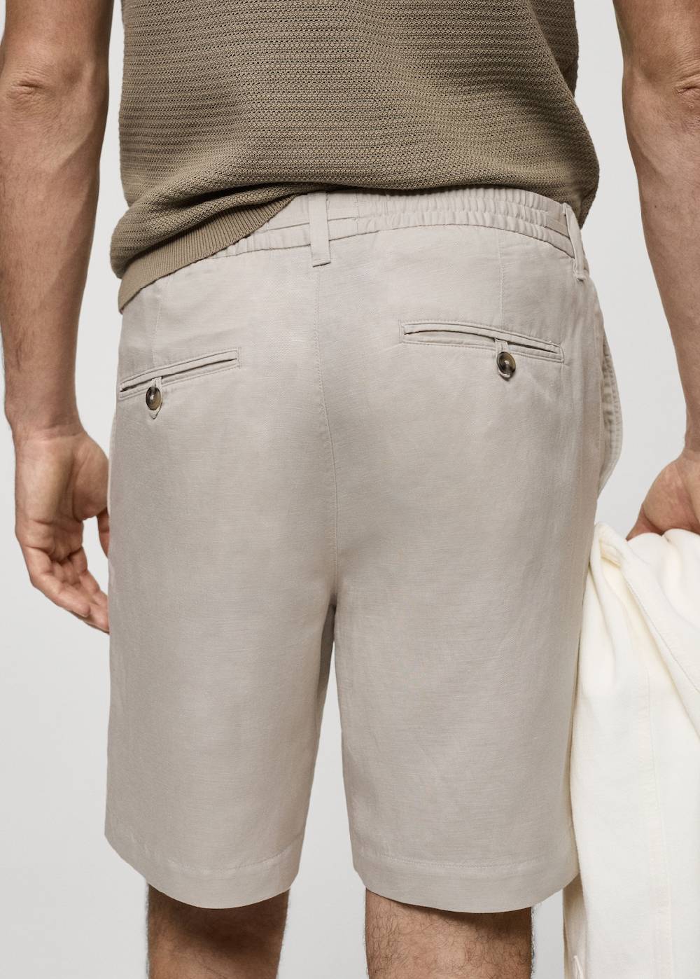 Mango Leinen-Bermudashorts aus Tencel mit Kordelzug Letzte 2 Tage