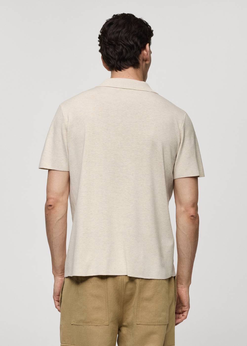 Mango Texturiertes Strick-Poloshirt aus Baumwolle Vierteljährliche Förderung