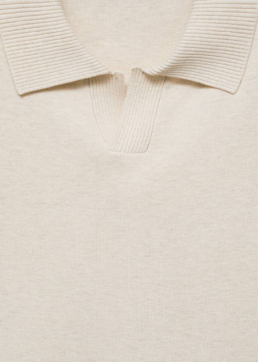 Mango Texturiertes Strick-Poloshirt aus Baumwolle Vierteljährliche Förderung