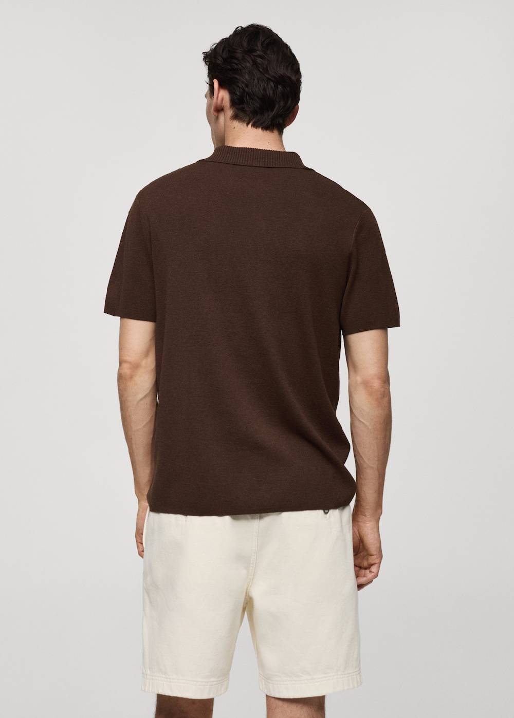 Mango Texturiertes Strick-Poloshirt aus Baumwolle Super Rabatt