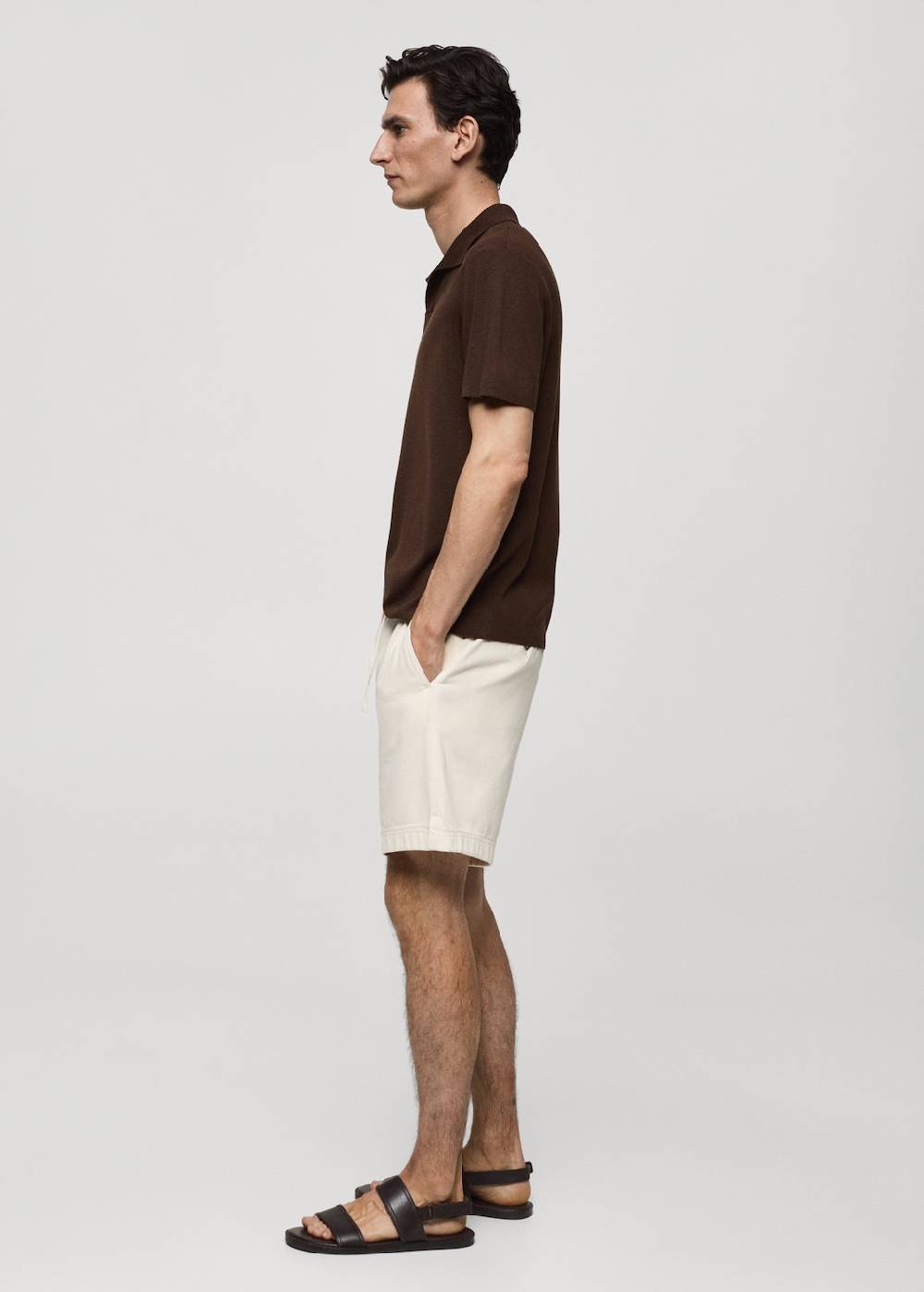 Mango Texturiertes Strick-Poloshirt aus Baumwolle Super Rabatt