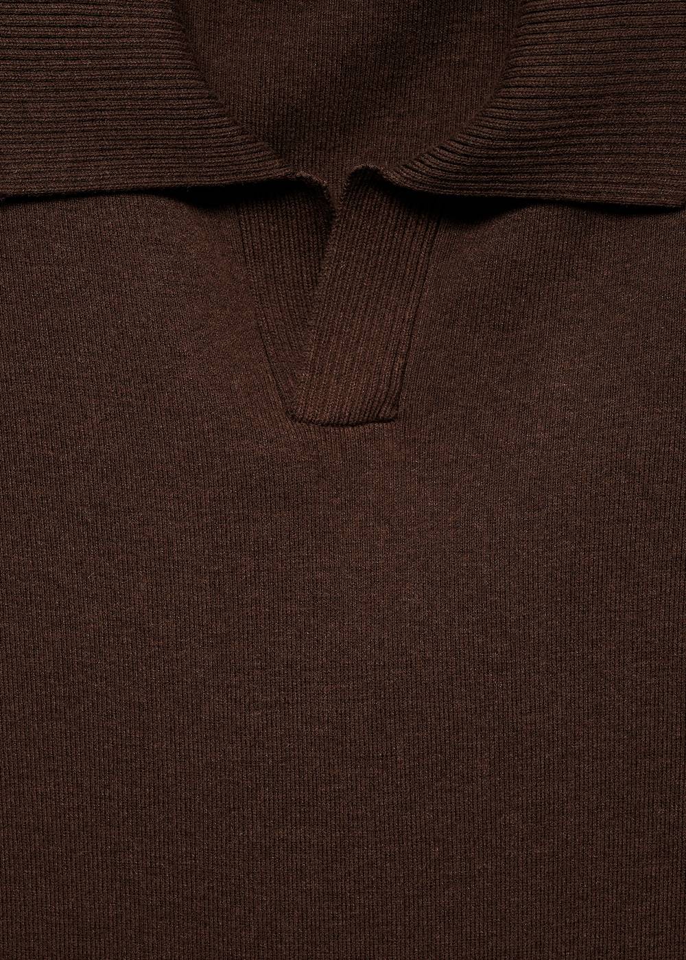 Mango Texturiertes Strick-Poloshirt aus Baumwolle Super Rabatt