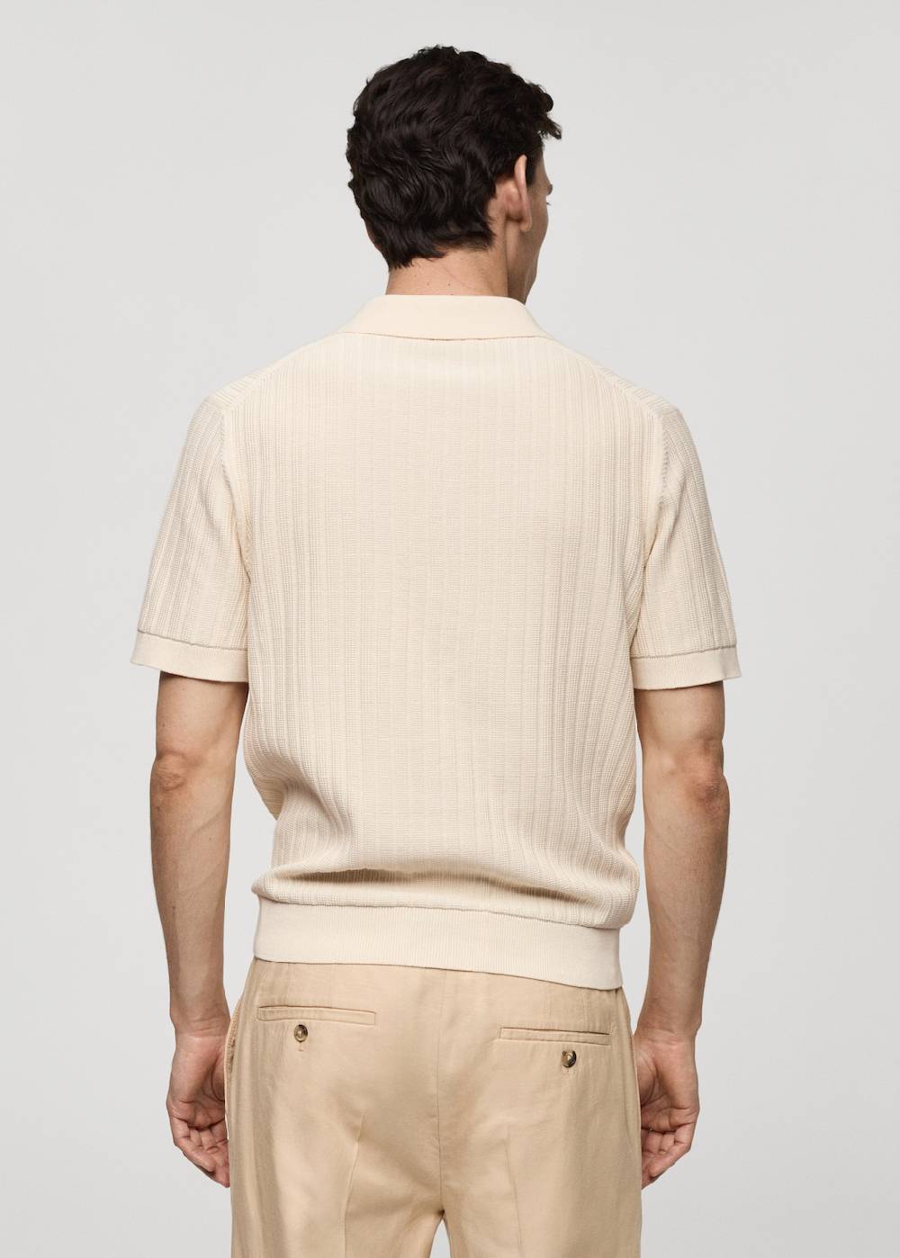 Mango Poloshirt aus 100 % Baumwolle mit Mikrostruktur 50% Rabatt mit kostenlosem Versand